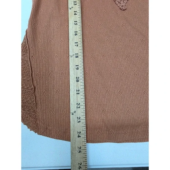 Miss Me Womens XL Terracotta Rust Pointelle Knit Crochet Lace Tank Top - Picture 7 of 7
